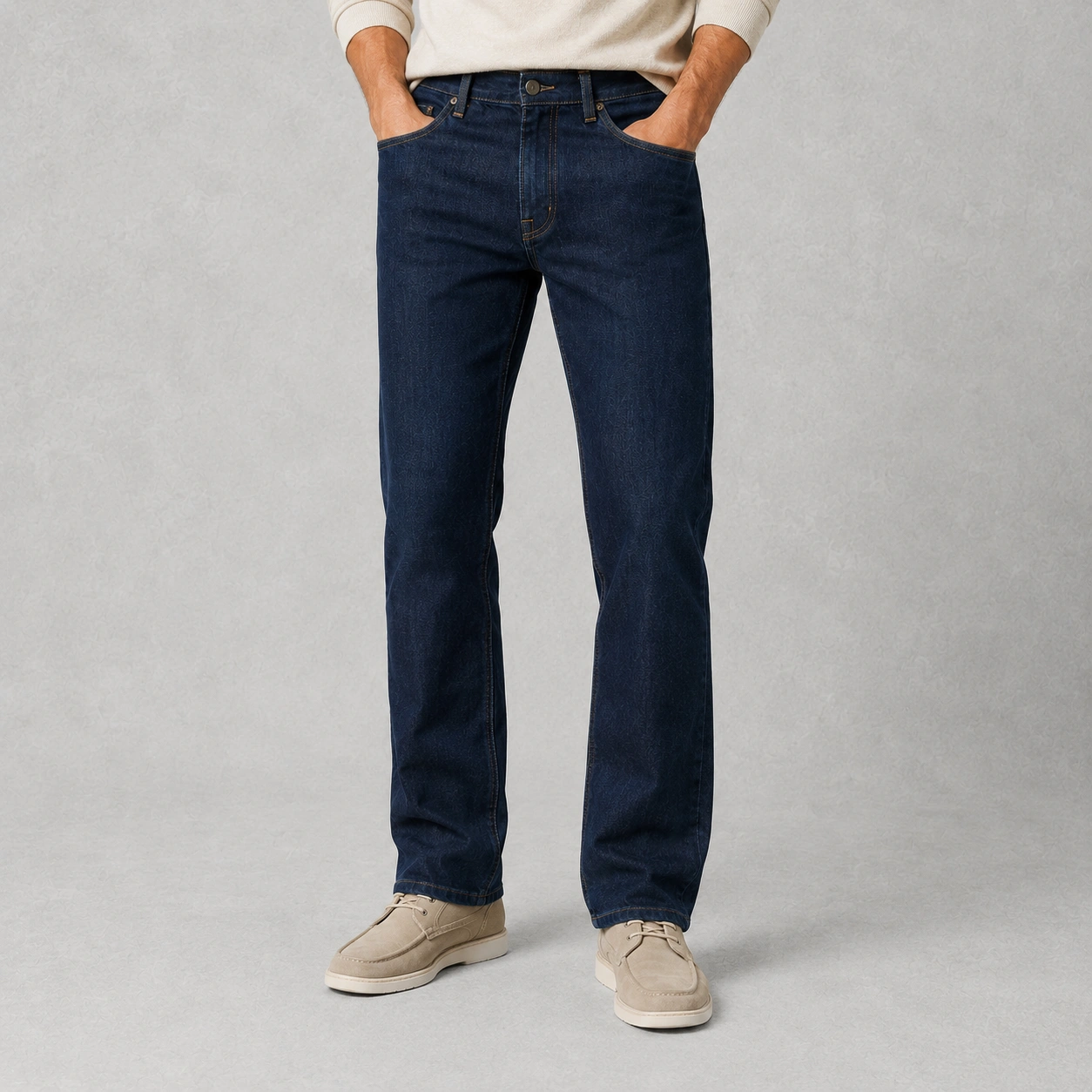 Calça Jeans Reta Azul Escuro